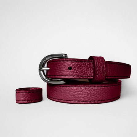 Classic SUMMER Belt in Cherry-Burgundy - Shipping December 12, 2025