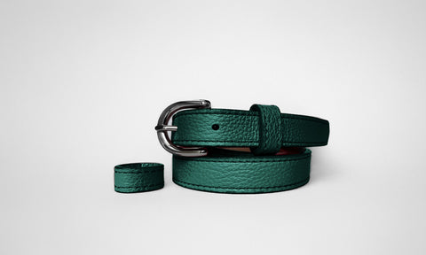 Classic WINTER Belt in Pine Green-Light Emerald - COMING SOON!