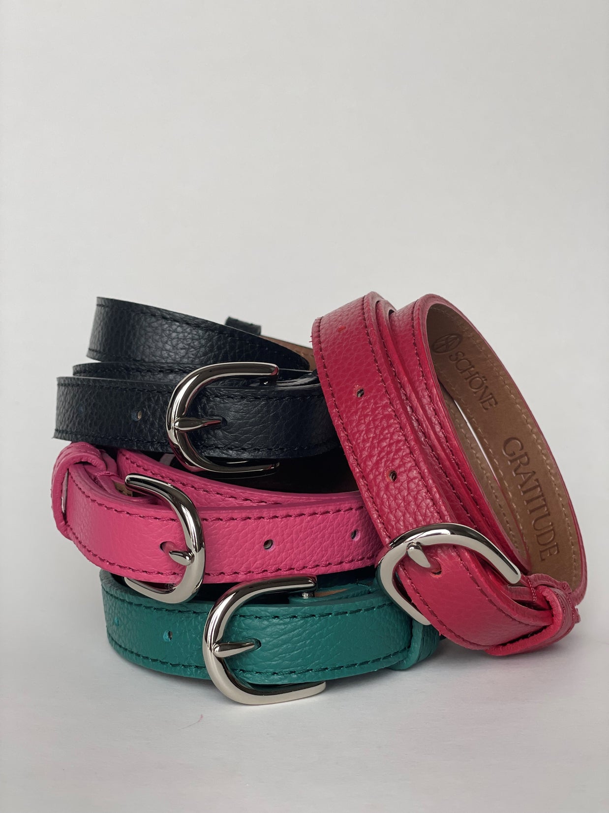 Classic WINTER Belt in Pine Green-Light Emerald - In stock